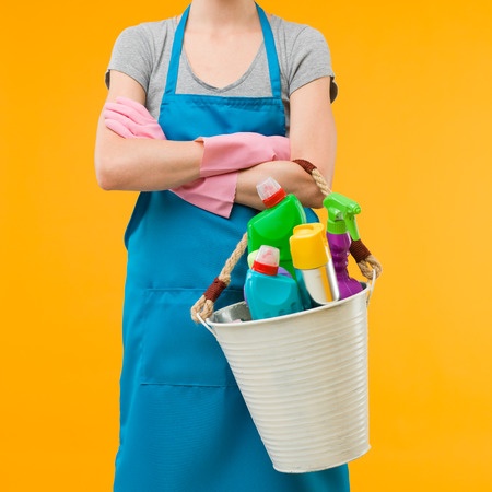 cleaning the house