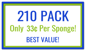 210 Pack is the best value with 33 cents per sponge