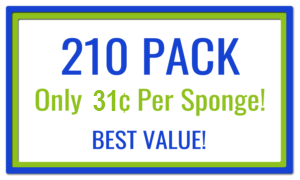 210 Pack is the best value with 31 cents per sponge