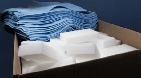 Light Blue Shammy Cloth & Eraser Sponge