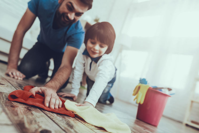 Cleaning floors with mop pads