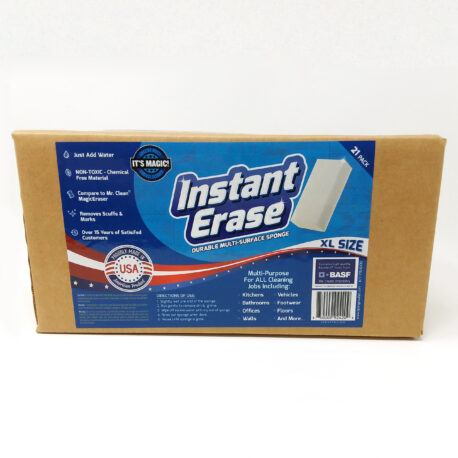 Instant Erase Extra Large Melamine Eraser Sponges (21pk) labeled box