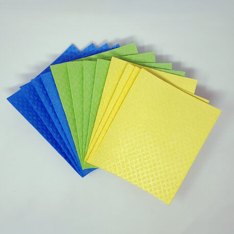 Instant Erase Swedish Dishcloth 12 Pack four each of three colors: colors blue, green and yellow