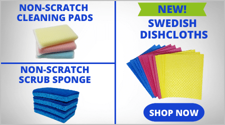 Non-scratch cleaning pad, sponges, and Swedish dishcloths