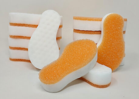 Get a 12 Pack of Duo Sneaker & Shoe Sponges. Contains a Non-Scratch Scrub Sponge and white Melamine Eraser Sponge.