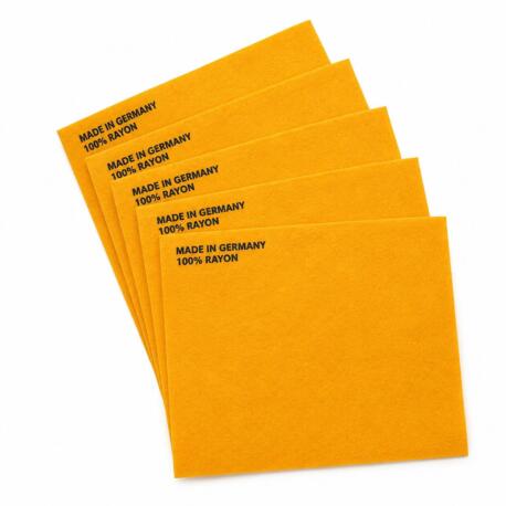 Large orange shammy chamois towels for car detailing, 27 x 20 inch super absorbent drying cloths made from 100% rayon material manufactured in Germany