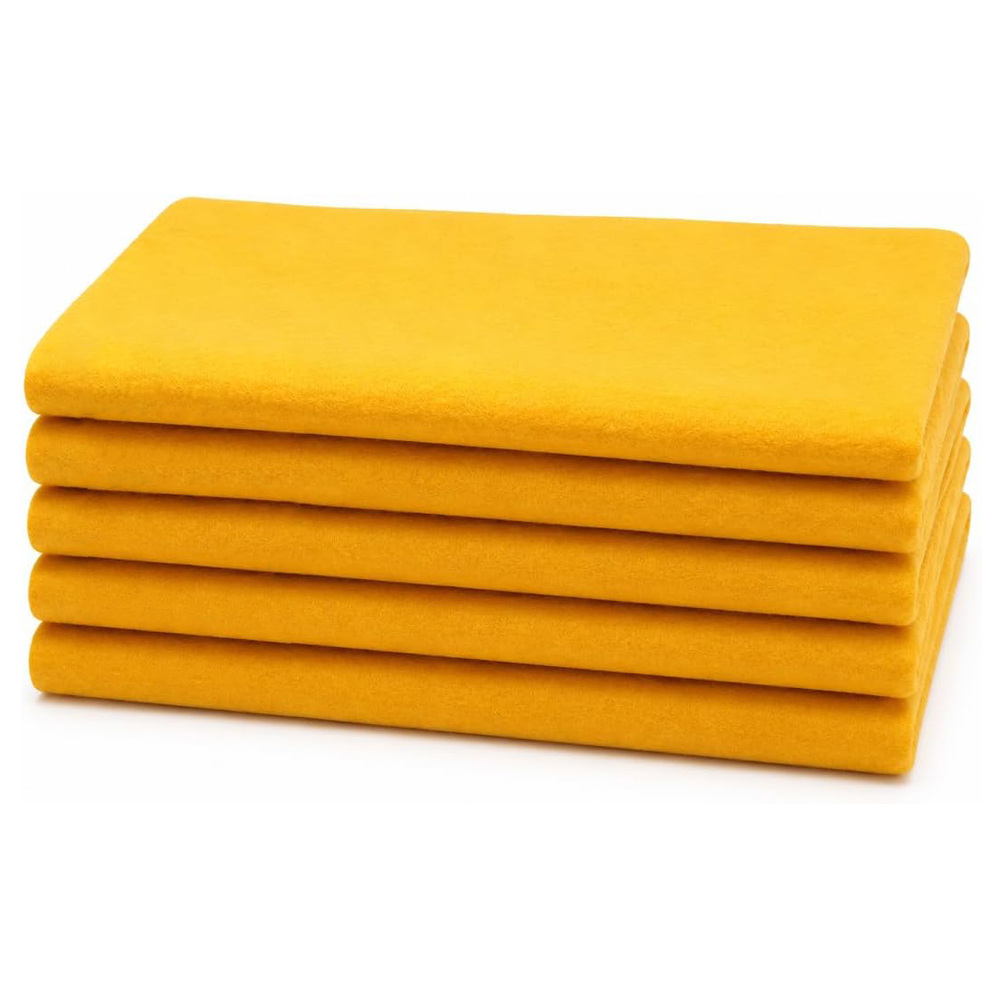 Stack of large 27 x 20 inch shammy chamois towels for auto detailing, boat drying, cleaning companies, and pet care